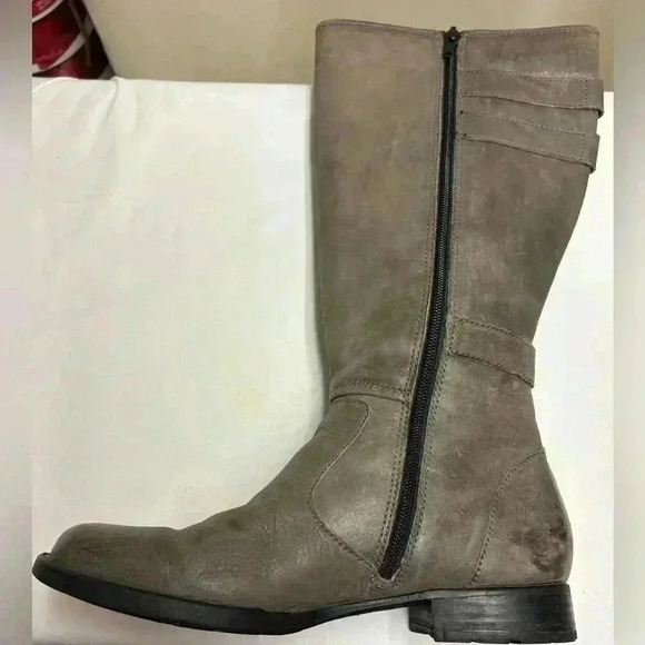 Born Women’s Attila Grey Burnish Tall Soft Leather Boots Size 8 - Picture 6 of 15